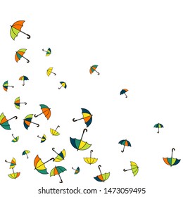 Pretty summer background with umbrellas. Umbrellas In Cartoon Free Style. Pattern Art Illustration Vector
