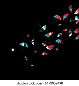 Pretty summer background with umbrellas. Umbrellas In Cartoon Free Style. Pattern Art Illustration Vector
