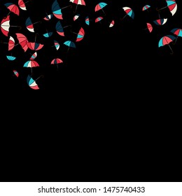 Pretty summer background with umbrellas. Umbrellas In Cartoon Free Style. Pattern Art Illustration Vector
