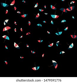 Pretty summer background with umbrellas. Umbrellas In Cartoon Free Style. Pattern Art Illustration Vector
