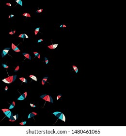 Pretty summer background with umbrellas. Umbrellas In Cartoon Free Style. Pattern Art Illustration Vector
