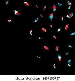 Pretty summer background with umbrellas. Umbrellas In Cartoon Free Style. Pattern Art Illustration Vector
