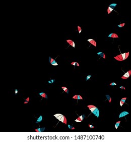 Pretty summer background with umbrellas. Umbrellas In Cartoon Free Style. Pattern Art Illustration Vector
