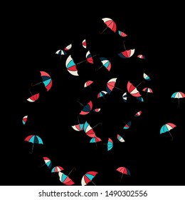 Pretty summer background with umbrellas. Umbrellas In Cartoon Free Style. Pattern Art Illustration Vector
