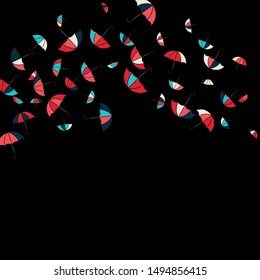 Pretty summer background with umbrellas. Umbrellas In Cartoon Free Style. Pattern Art Illustration Vector
