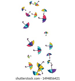 Pretty summer background with umbrellas. Umbrellas In Cartoon Free Style. Pattern Art Illustration Vector
