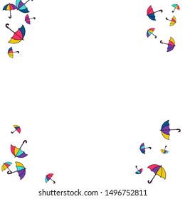 Pretty summer background with umbrellas. Umbrellas In Cartoon Free Style. Pattern Art Illustration Vector
