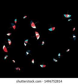 Pretty summer background with umbrellas. Umbrellas In Cartoon Free Style. Pattern Art Illustration Vector
