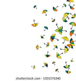 Pretty summer background with umbrellas. Umbrellas In Cartoon Free Style. Pattern Art Illustration Vector

