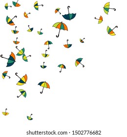 Pretty summer background with umbrellas. Umbrellas In Cartoon Free Style. Pattern Art Illustration Vector
