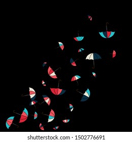 Pretty summer background with umbrellas. Umbrellas In Cartoon Free Style. Pattern Art Illustration Vector
