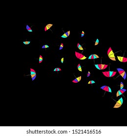 Pretty summer background with umbrellas. Umbrellas In Cartoon Free Style. Pattern Art Illustration Vector