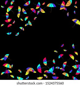 Pretty summer background with umbrellas. Umbrellas In Cartoon Free Style. Pattern Art Illustration Vector