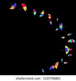 Pretty summer background with umbrellas. Umbrellas In Cartoon Free Style. Pattern Art Illustration Vector