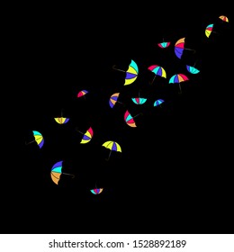 Pretty summer background with umbrellas. Umbrellas In Cartoon Free Style. Pattern Art Illustration Vector