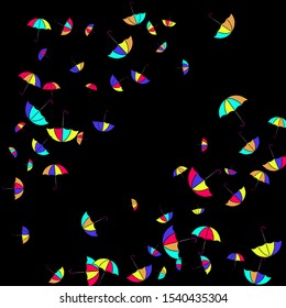Pretty summer background with umbrellas. Umbrellas In Cartoon Free Style. Pattern Art Illustration Vector