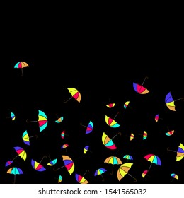 Pretty summer background with umbrellas. Umbrellas In Cartoon Free Style. Pattern Art Illustration Vector
