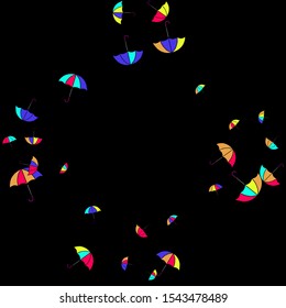 Pretty summer background with umbrellas. Umbrellas In Cartoon Free Style. Pattern Art Illustration Vector