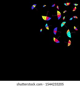 Pretty summer background with umbrellas. Umbrellas In Cartoon Free Style. Pattern Art Illustration Vector