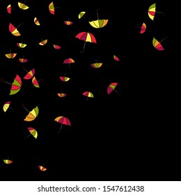 Pretty summer background with umbrellas. Umbrellas In Cartoon Free Style. Pattern Art Illustration Vector
