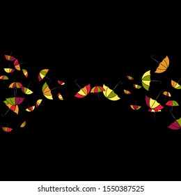 Pretty summer background with umbrellas. Umbrellas In Cartoon Free Style. Pattern Art Illustration Vector
