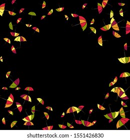 Pretty summer background with umbrellas. Umbrellas In Cartoon Free Style. Pattern Art Illustration Vector
