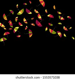 Pretty summer background with umbrellas. Umbrellas In Cartoon Free Style. Pattern Art Illustration Vector
