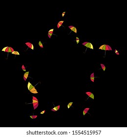 Pretty summer background with umbrellas. Umbrellas In Cartoon Free Style. Pattern Art Illustration Vector