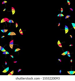 Pretty summer background with umbrellas. Umbrellas In Cartoon Free Style. Pattern Art Illustration Vector
