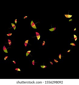 Pretty summer background with umbrellas. Umbrellas In Cartoon Free Style. Pattern Art Illustration Vector
