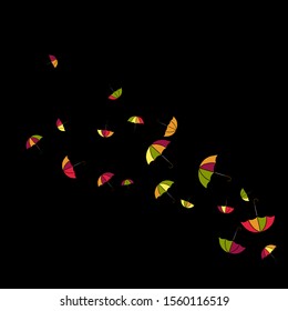 Pretty summer background with umbrellas. Umbrellas In Cartoon Free Style. Pattern Art Illustration Vector
