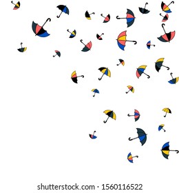 Pretty summer background with umbrellas. Umbrellas In Cartoon Free Style. Pattern Art Illustration Vector
