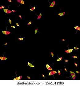 Pretty summer background with umbrellas. Umbrellas In Cartoon Free Style. Pattern Art Illustration Vector

