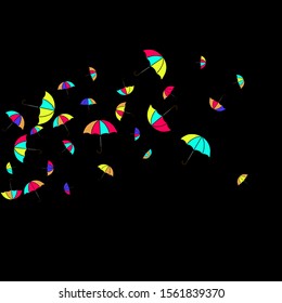 Pretty summer background with umbrellas. Umbrellas In Cartoon Free Style. Pattern Art Illustration Vector
