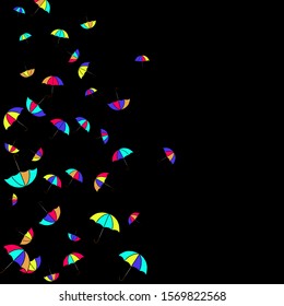 Pretty summer background with umbrellas. Umbrellas In Cartoon Free Style. Pattern Art Illustration Vector
