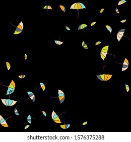 Pretty summer background with umbrellas. Umbrellas In Cartoon Free Style. Pattern Art Illustration Vector
