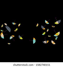 Pretty summer background with umbrellas. Umbrellas In Cartoon Free Style. Pattern Art Illustration Vector
