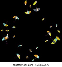 Pretty summer background with umbrellas. Umbrellas In Cartoon Free Style. Pattern Art Illustration Vector
