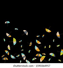 Pretty summer background with umbrellas. Umbrellas In Cartoon Free Style. Pattern Art Illustration Vector
