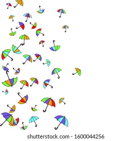 Pretty summer background with umbrellas. Umbrellas In Cartoon Free Style. Pattern Art Illustration Vector
