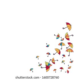 Pretty summer background with umbrellas. Umbrellas In Cartoon Free Style. Pattern Art Illustration Vector
