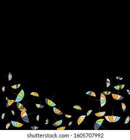 Pretty summer background with umbrellas. Umbrellas In Cartoon Free Style. Pattern Art Illustration Vector
