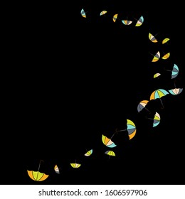 Pretty summer background with umbrellas. Umbrellas In Cartoon Free Style. Pattern Art Illustration Vector
