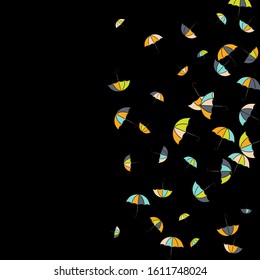 Pretty summer background with umbrellas. Umbrellas In Cartoon Free Style. Pattern Art Illustration Vector
