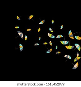 Pretty summer background with umbrellas. Umbrellas In Cartoon Free Style. Pattern Art Illustration Vector
