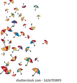Pretty summer background with umbrellas. Umbrellas In Cartoon Free Style. Pattern Art Illustration Vector
