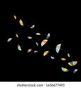 Pretty summer background with umbrellas. Umbrellas In Cartoon Free Style. Pattern Art Illustration Vector
