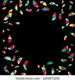 Pretty summer background with umbrellas. Umbrellas In Cartoon Free Style. Pattern Art Illustration Vector
