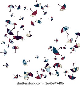 Pretty summer background with umbrellas. Umbrellas In Cartoon Free Style. Pattern Art Illustration Vector
