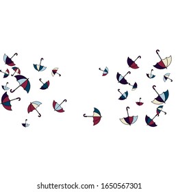 Pretty summer background with umbrellas. Umbrellas In Cartoon Free Style. Pattern Art Illustration Vector
